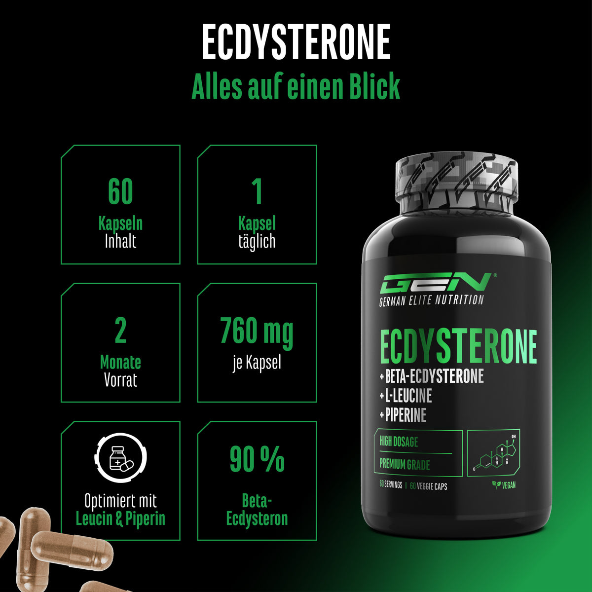 Ecdysteron - 450 mg, 60 Kapseln