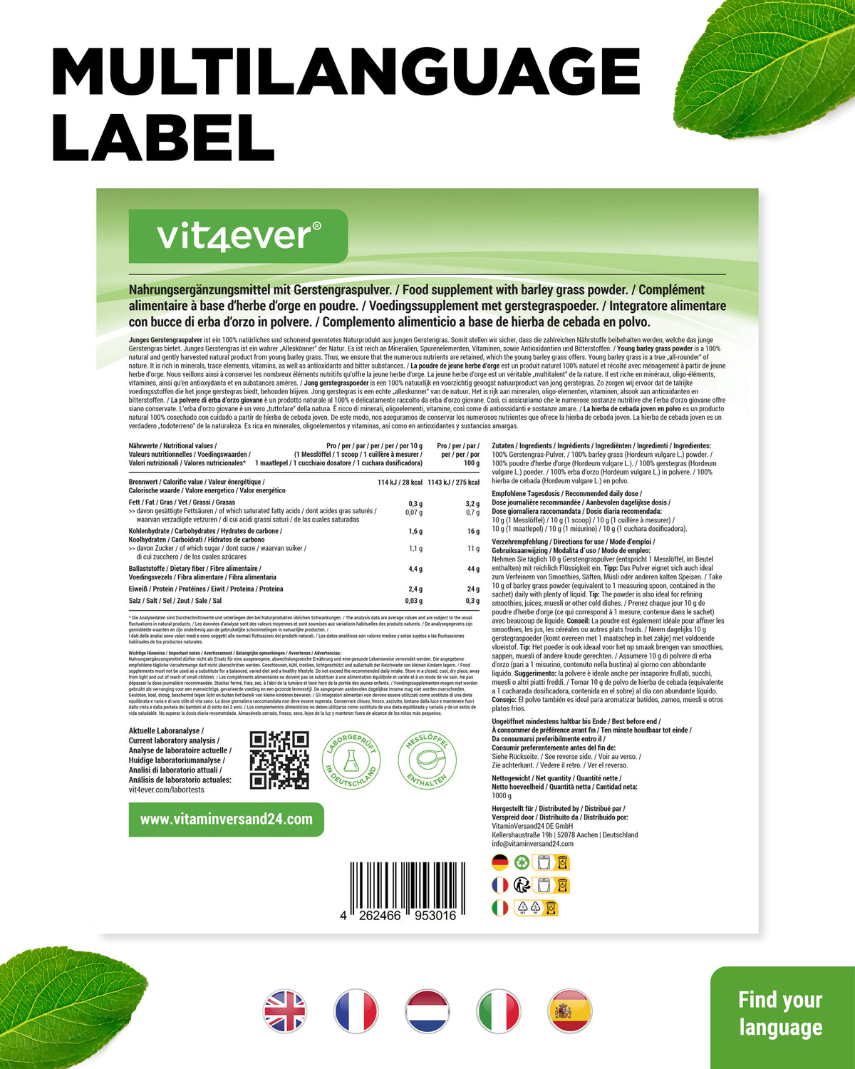 Barley Grass - Rich in Minerals & Vitamins