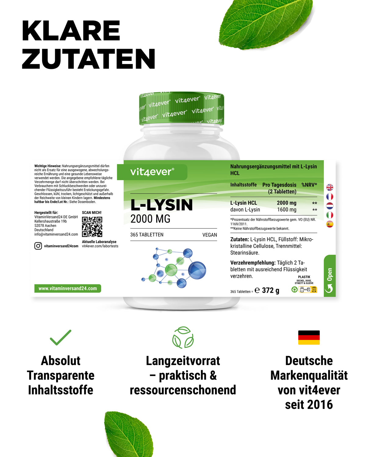 L-Lysine - 1000 mg