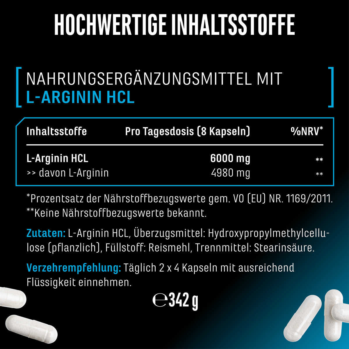 Cápsulas de L-Arginina HCL