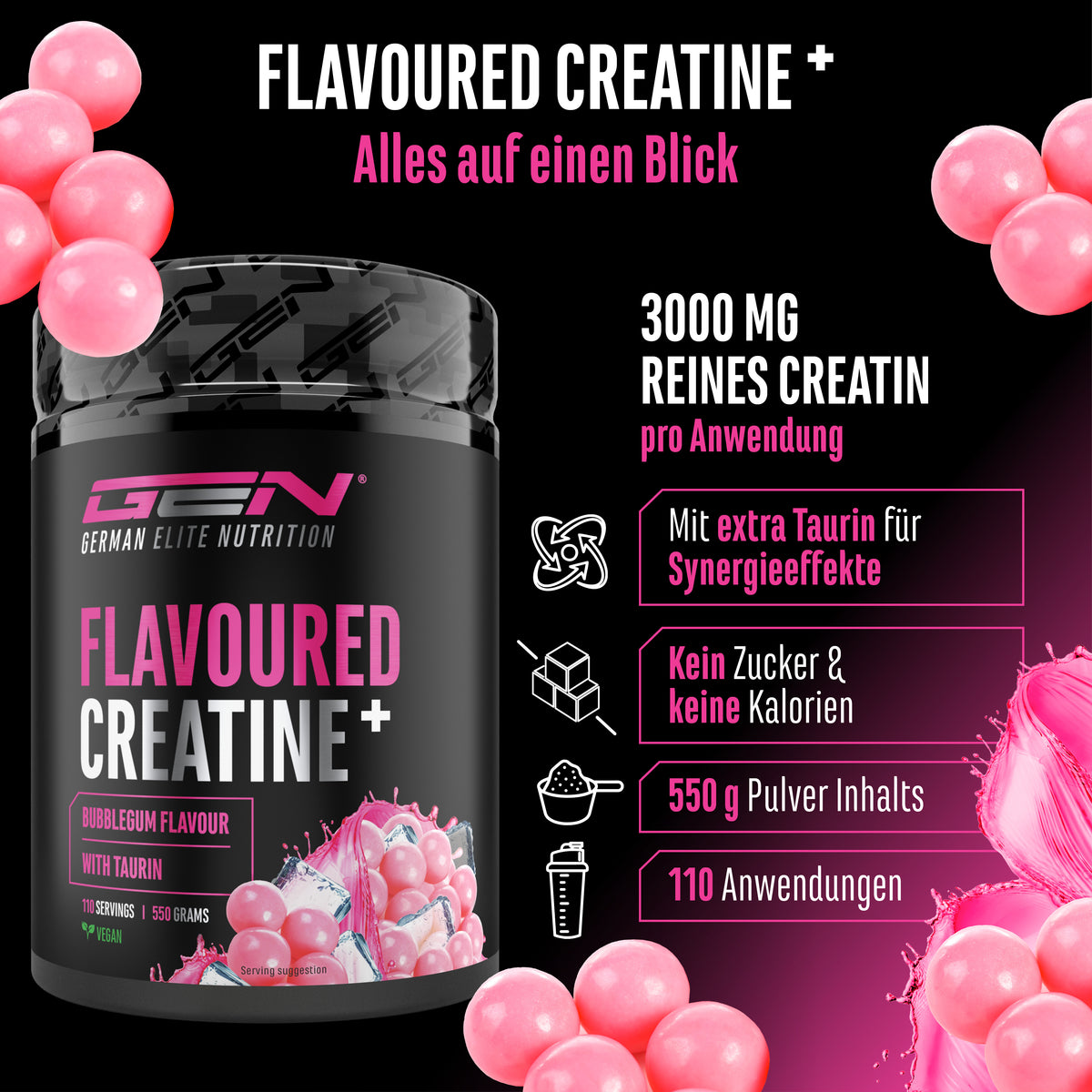 Creatine - Strawberry, 550 g