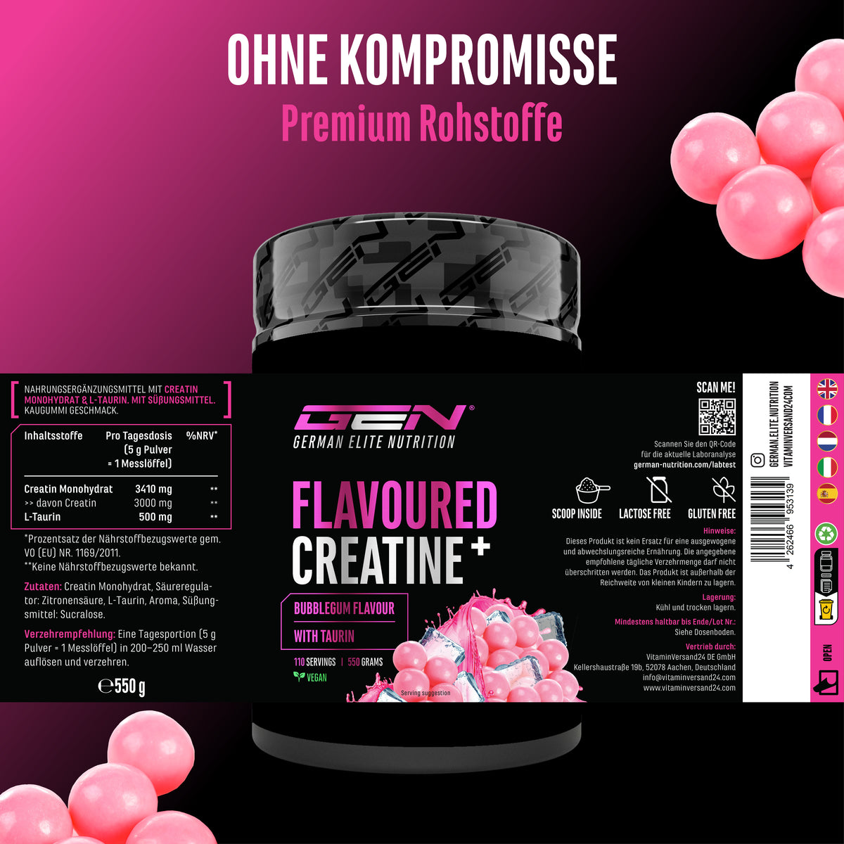 Creatine - Strawberry, 550 g