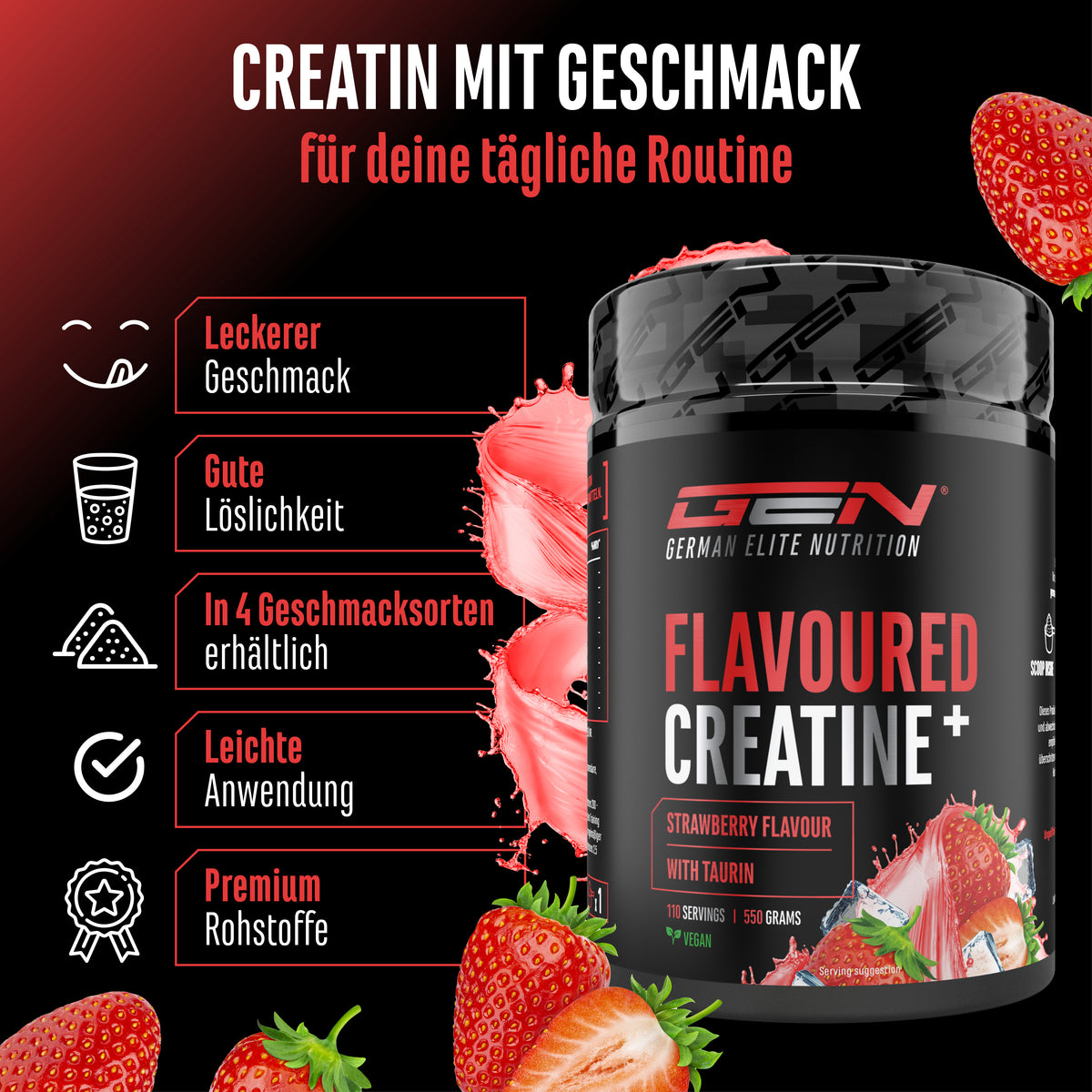 Creatine - Strawberry, 550 g