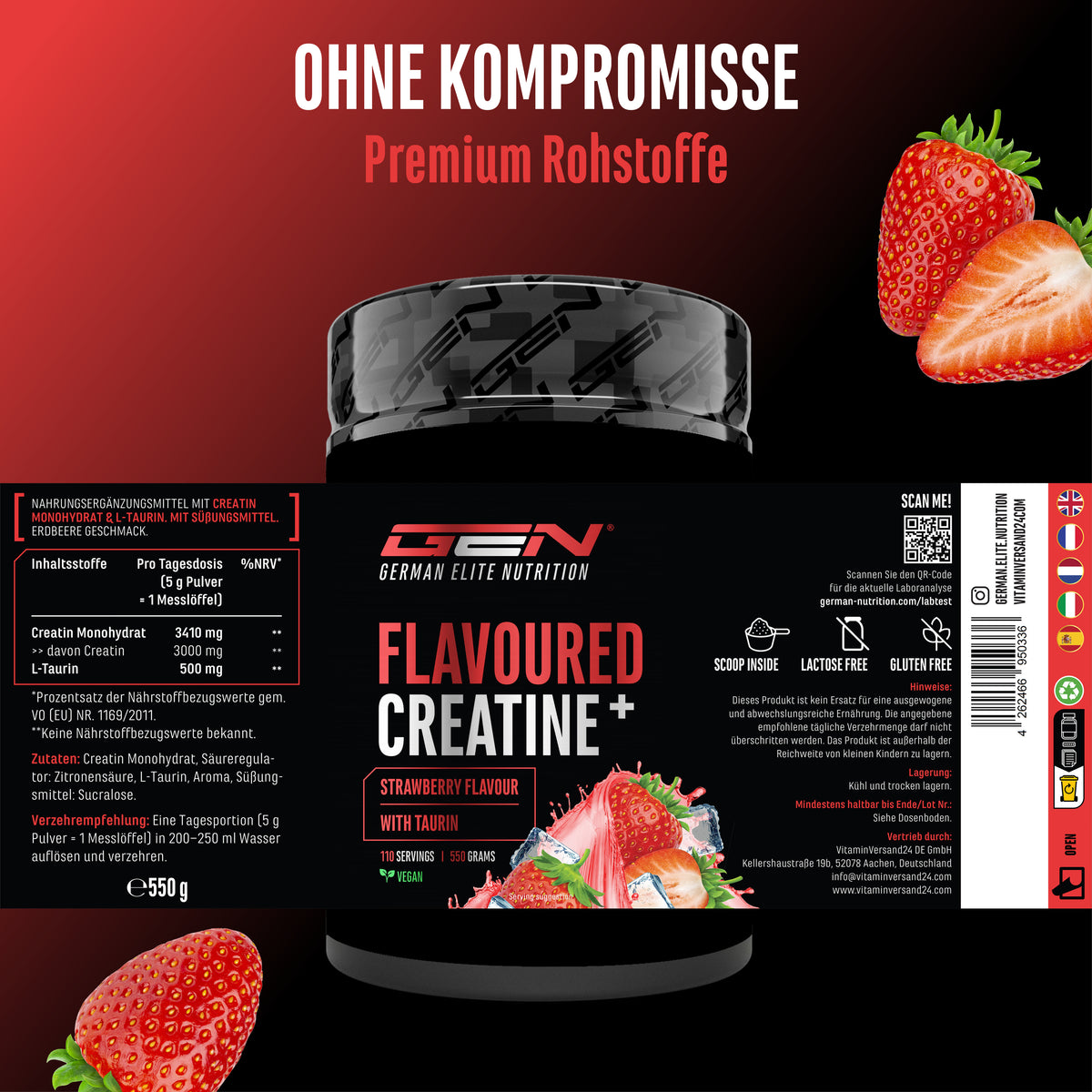 Creatine - Strawberry, 550 g