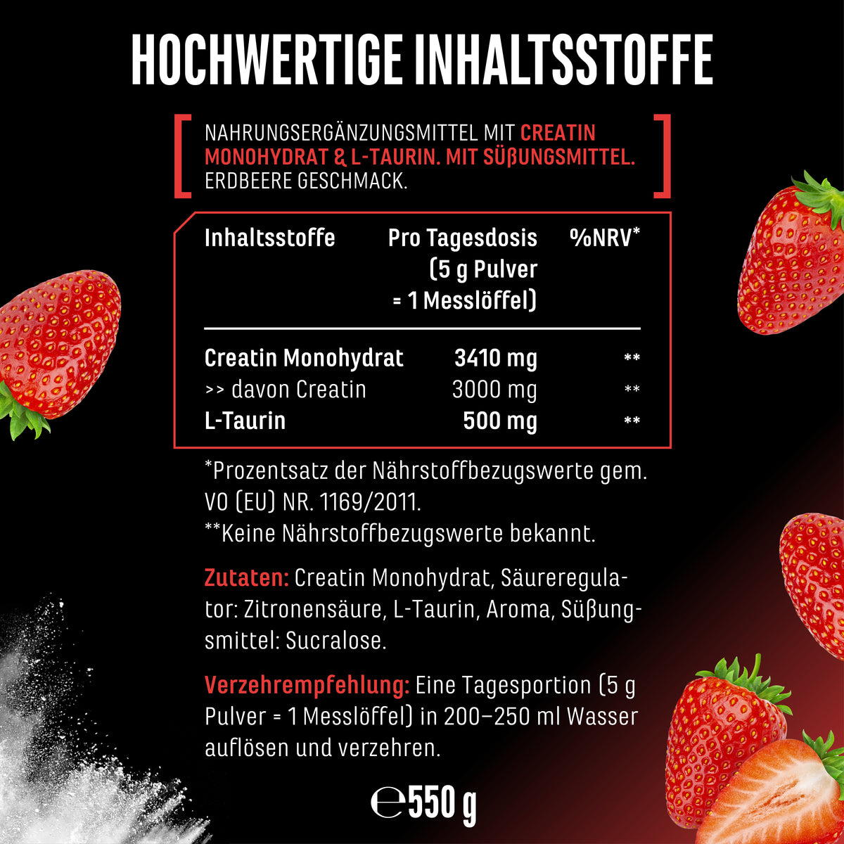 Creatine - Strawberry, 550 g