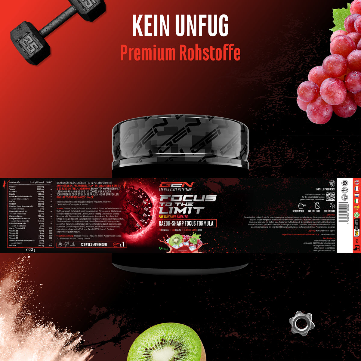 Focus to the Limit - Kiwi Grape, 240g