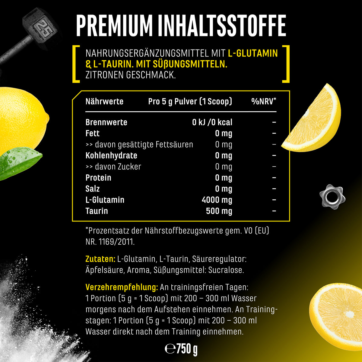 L-Glutamin Pulver Flavoured