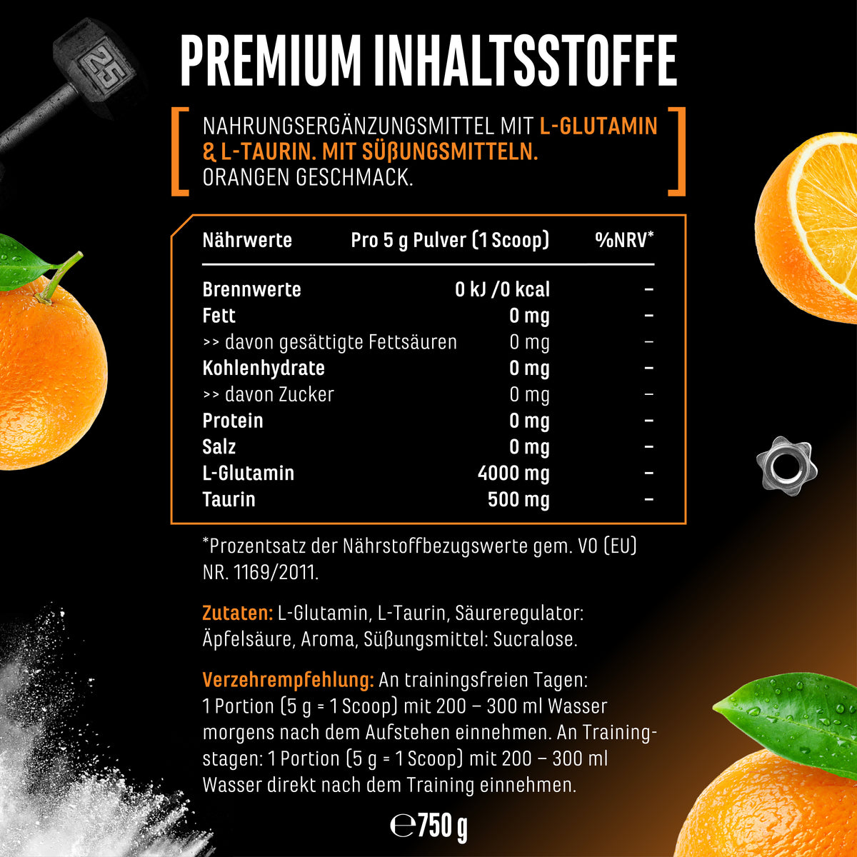 L-Glutamin Pulver Flavoured