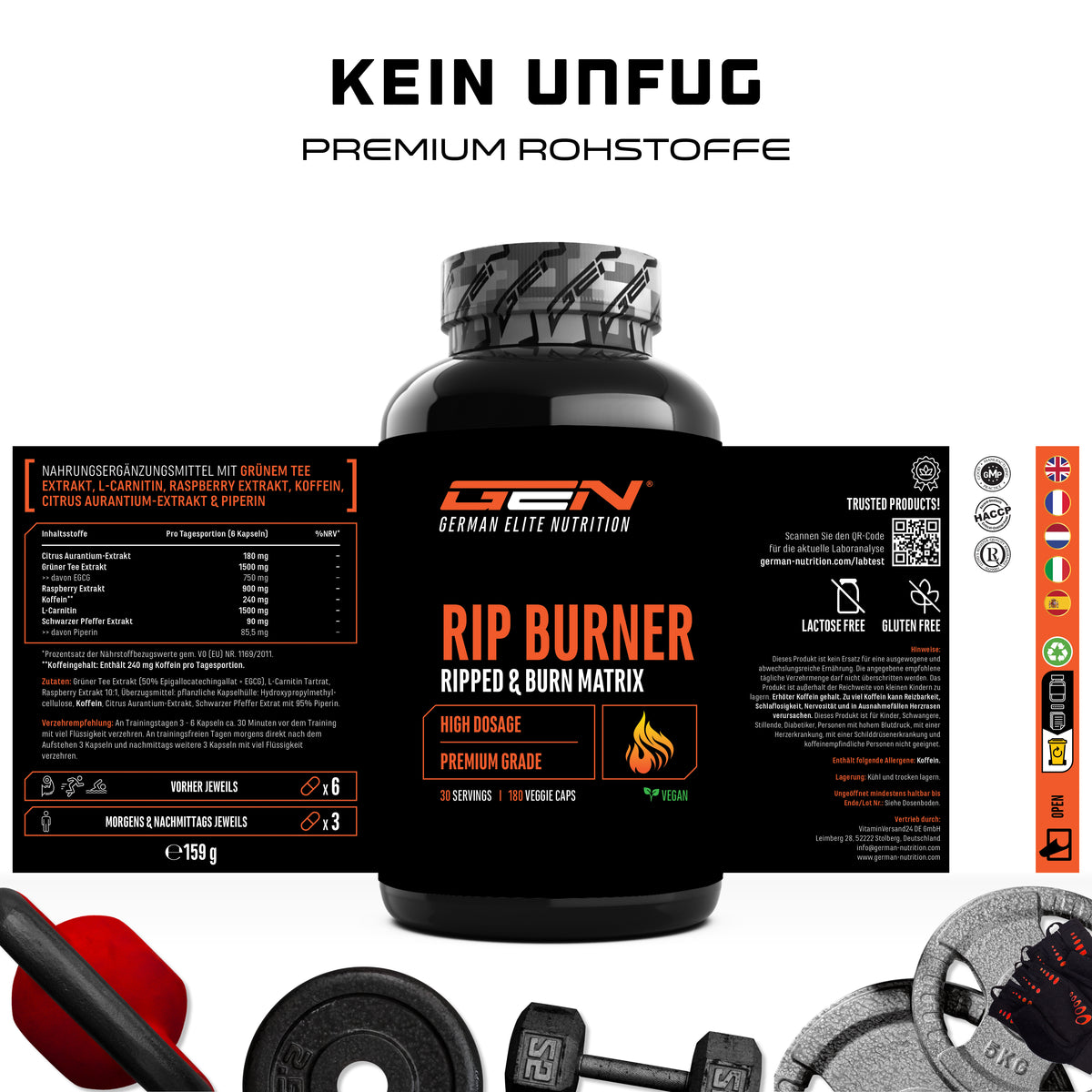 RIP Burner - 180 Kapseln - Definitionsphase & Diät