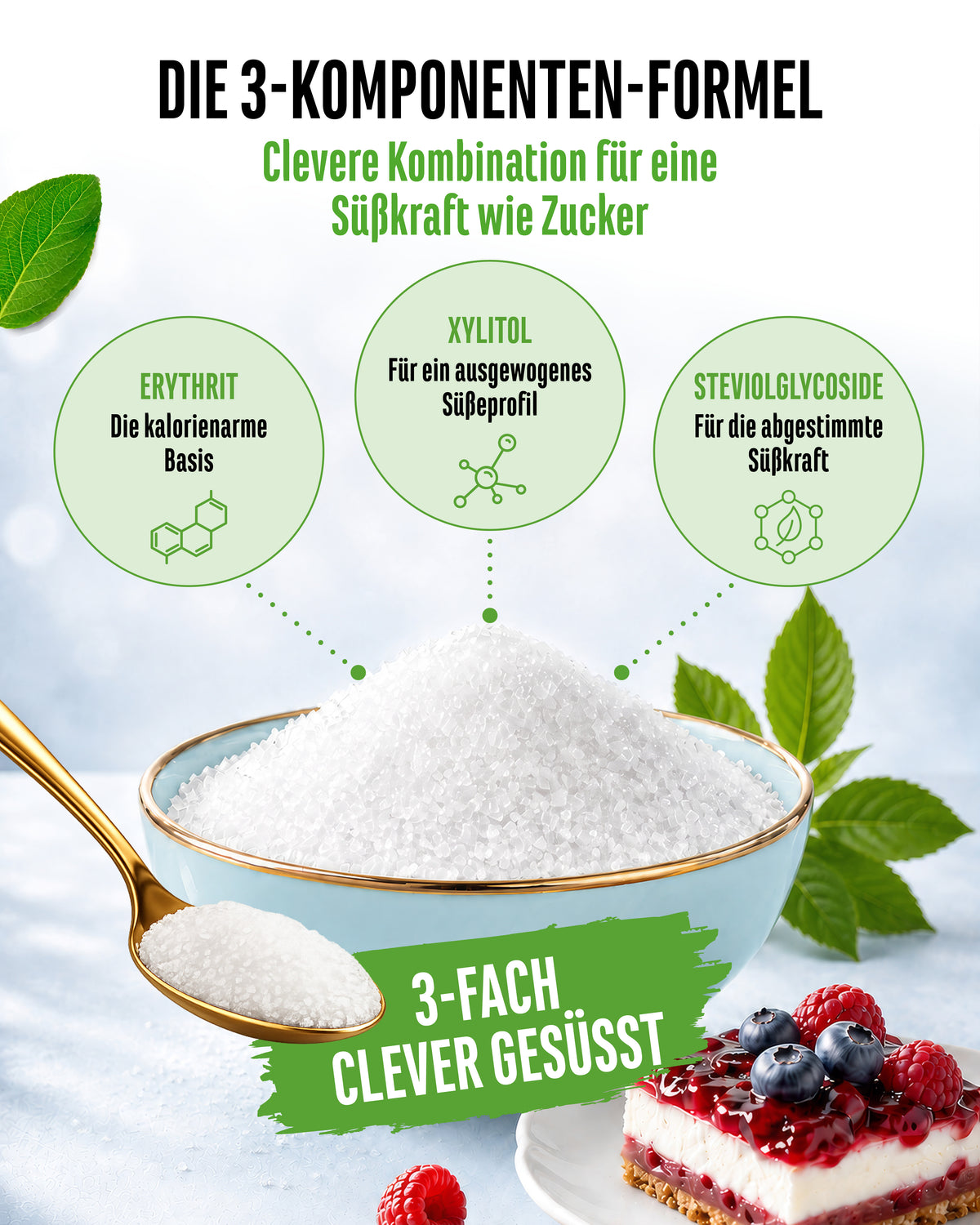 Almost Sugar - Erythrit, Xylit und Stevia