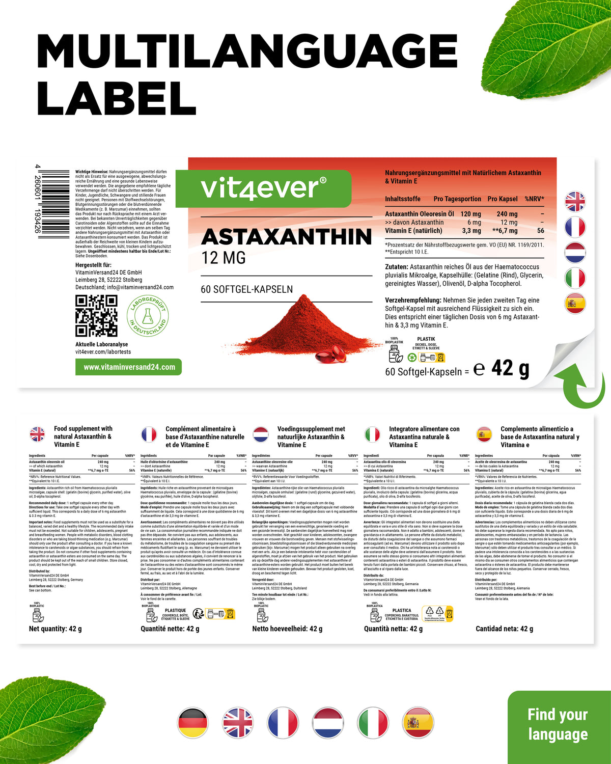 Astaxantina - 12 mg