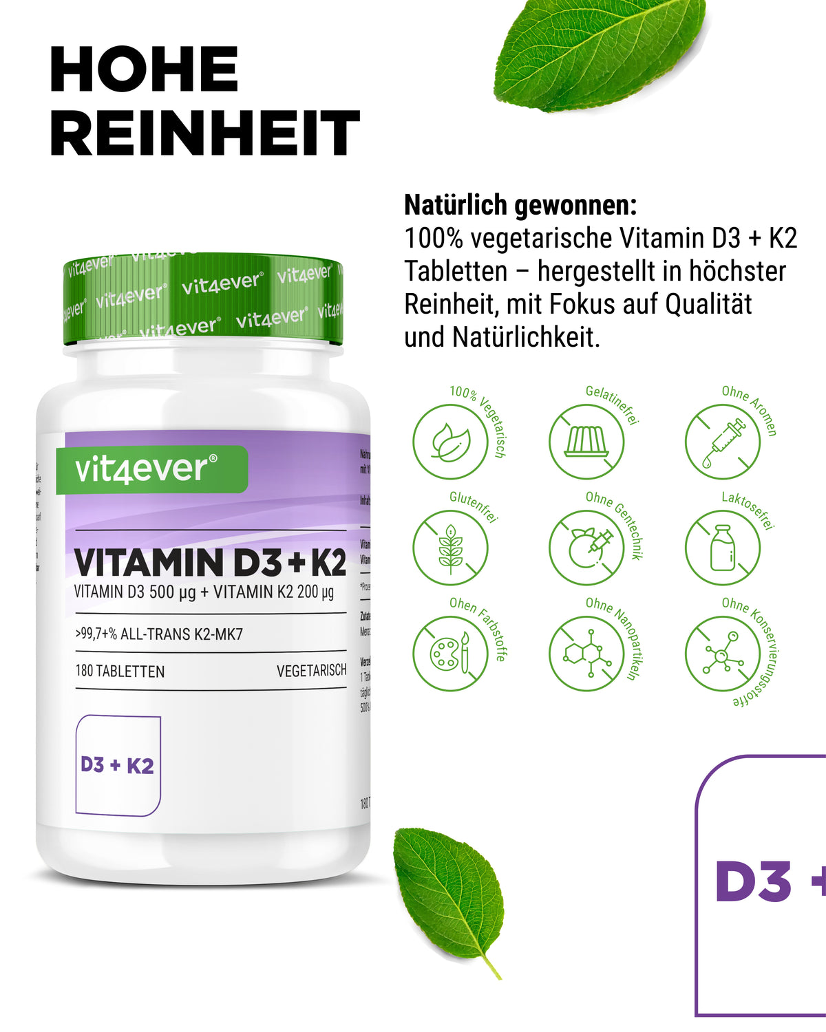 Vitamina D3 20.000 UI + Vitamina K2 200 mcg