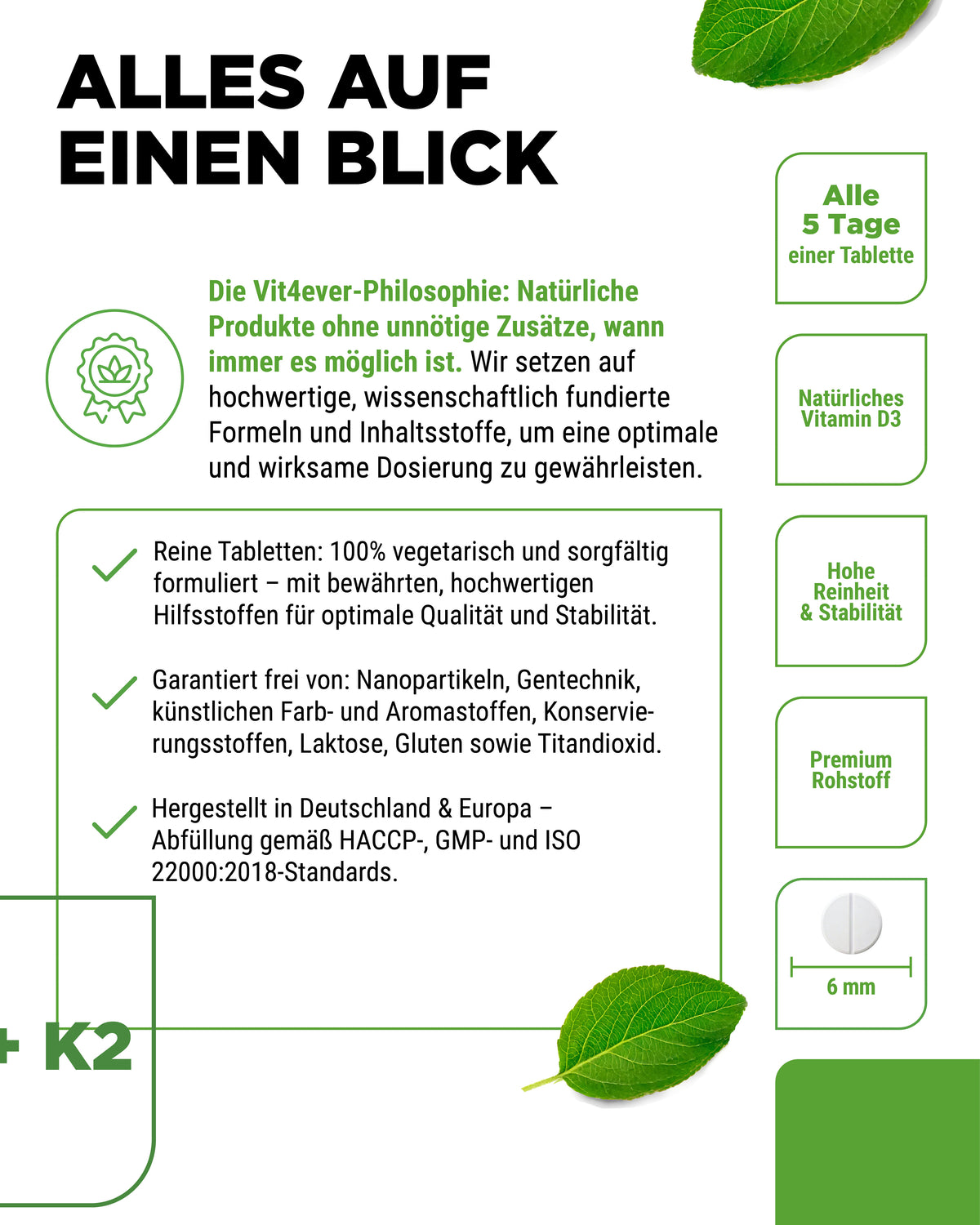 Witamina D3 5.000 I.E. + Witamina K2 100 mcg