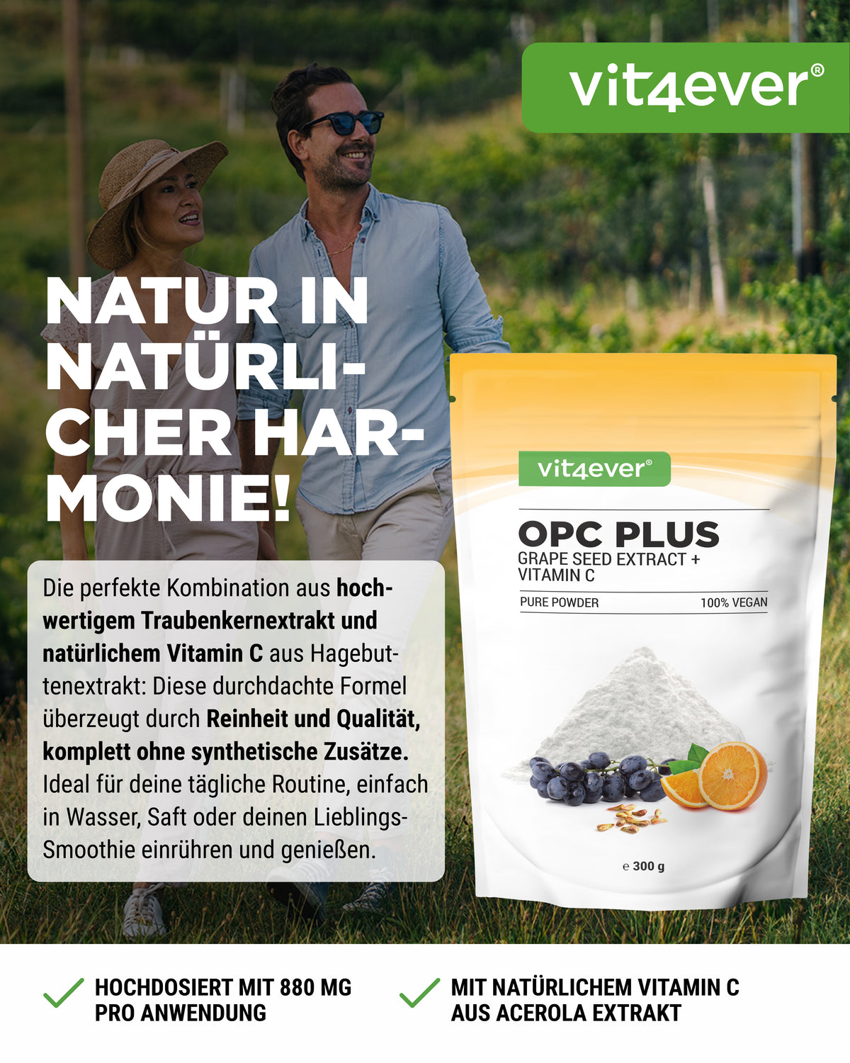 OPC Traubenkernextrakt + Vitamin C Pulver
