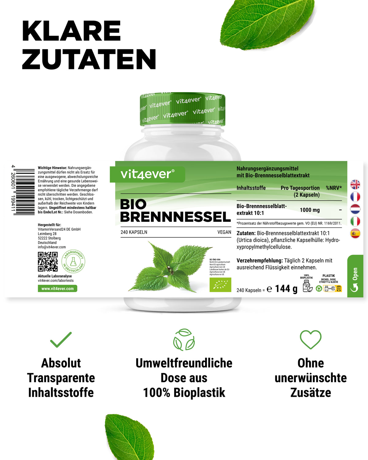 Extrait d'Ortie Bio - 500 mg