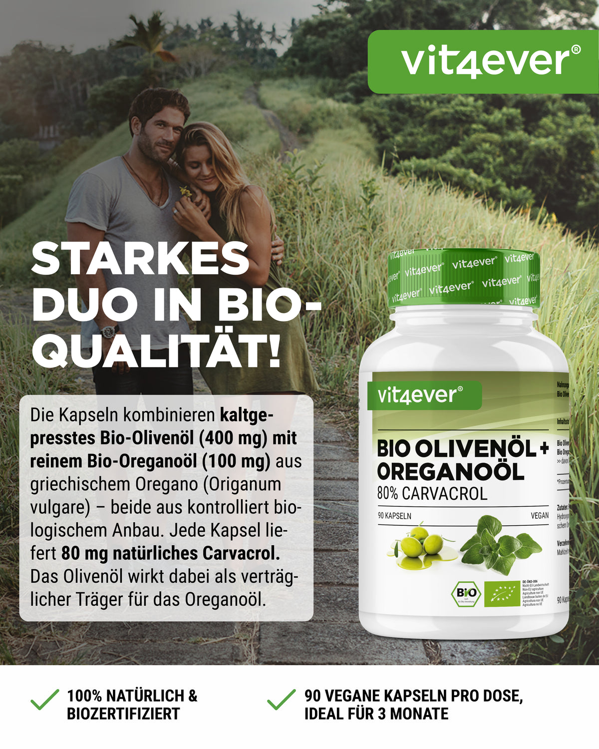 Huile d'origan biologique & Huile d'olive biologique,