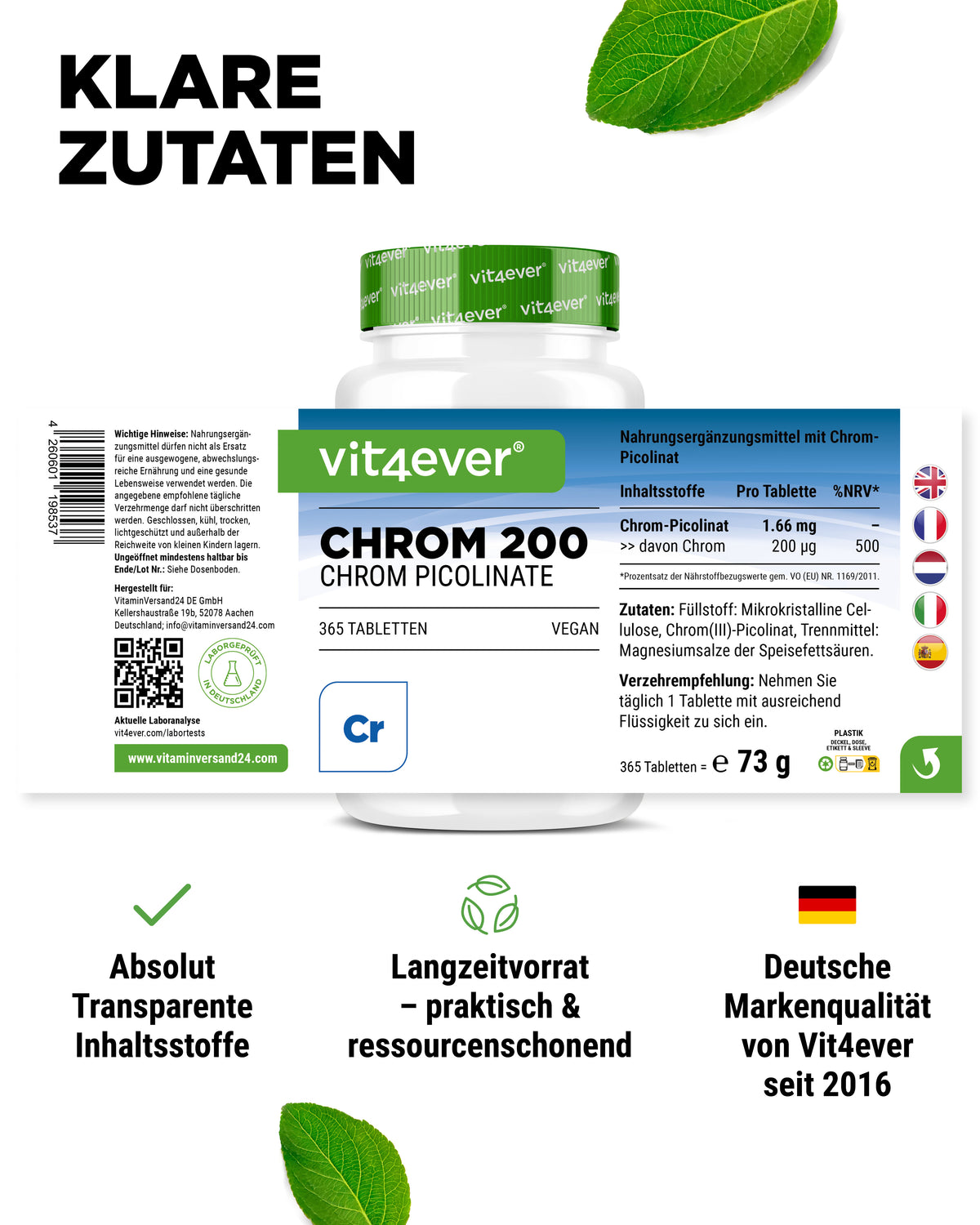 Chrom - 200 mcg, 365 tabletek