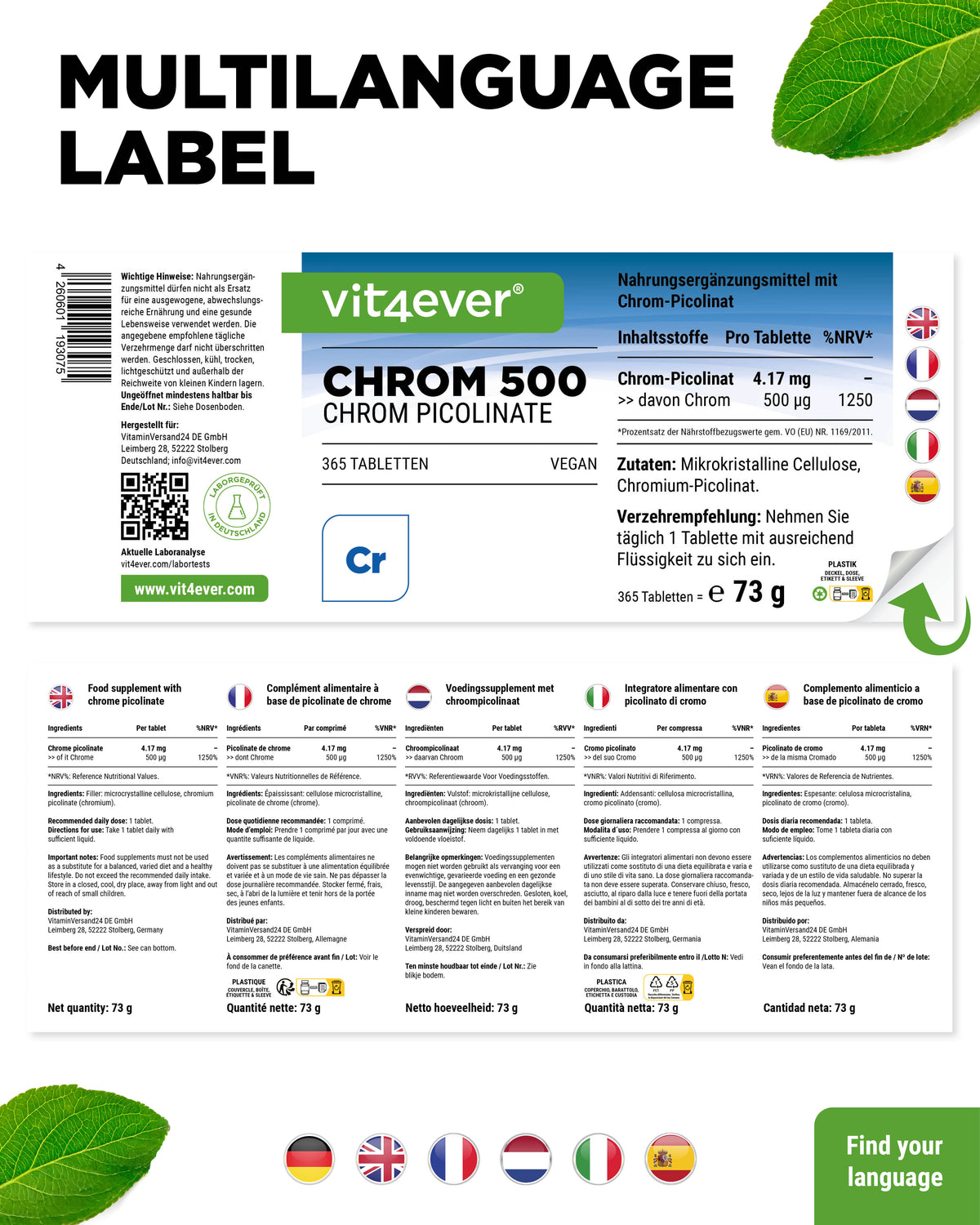Chromium - 500 mcg