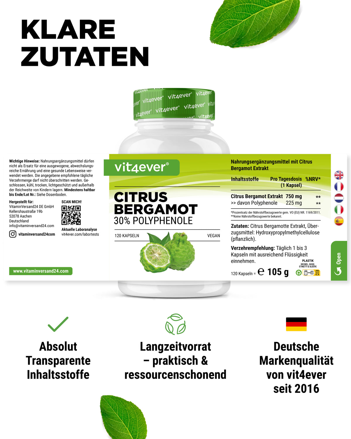 Citrus Bergamot, 30% polifenoli - 120 capsule