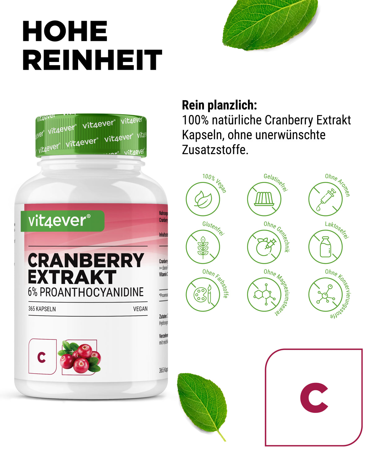 Cranberry with Vitamin C - 365 Capsules
