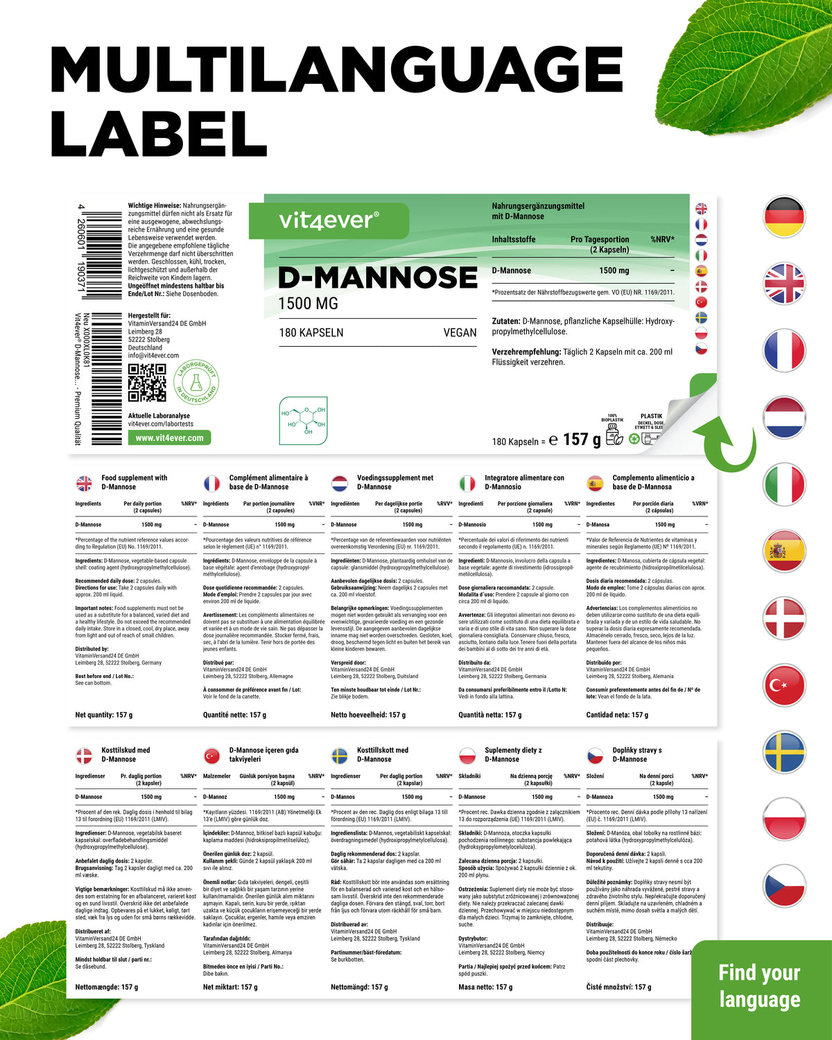 D-Mannose - 750 mg