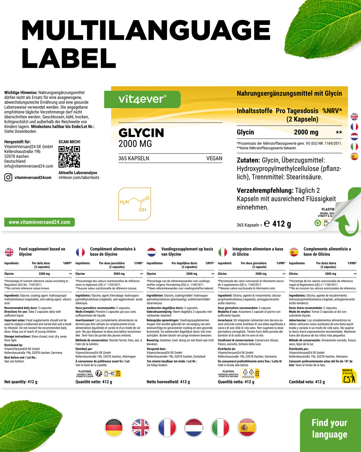 Glycine - 1000 mg