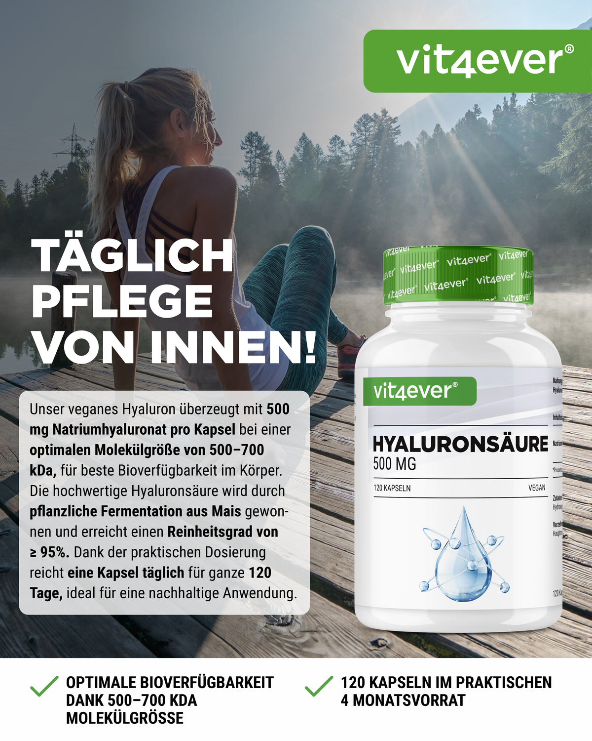 Hyaluronsäure 500 mg - 500-700 kDa