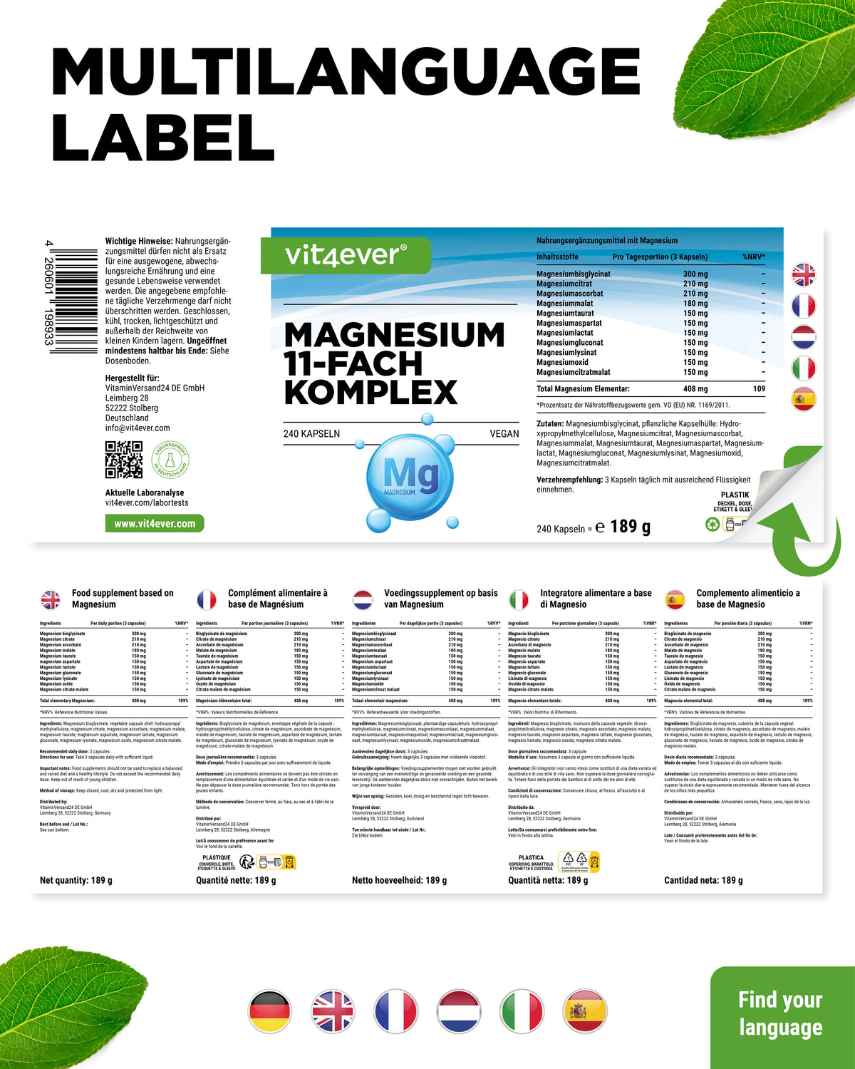 Complesso Magnesio 11 forme