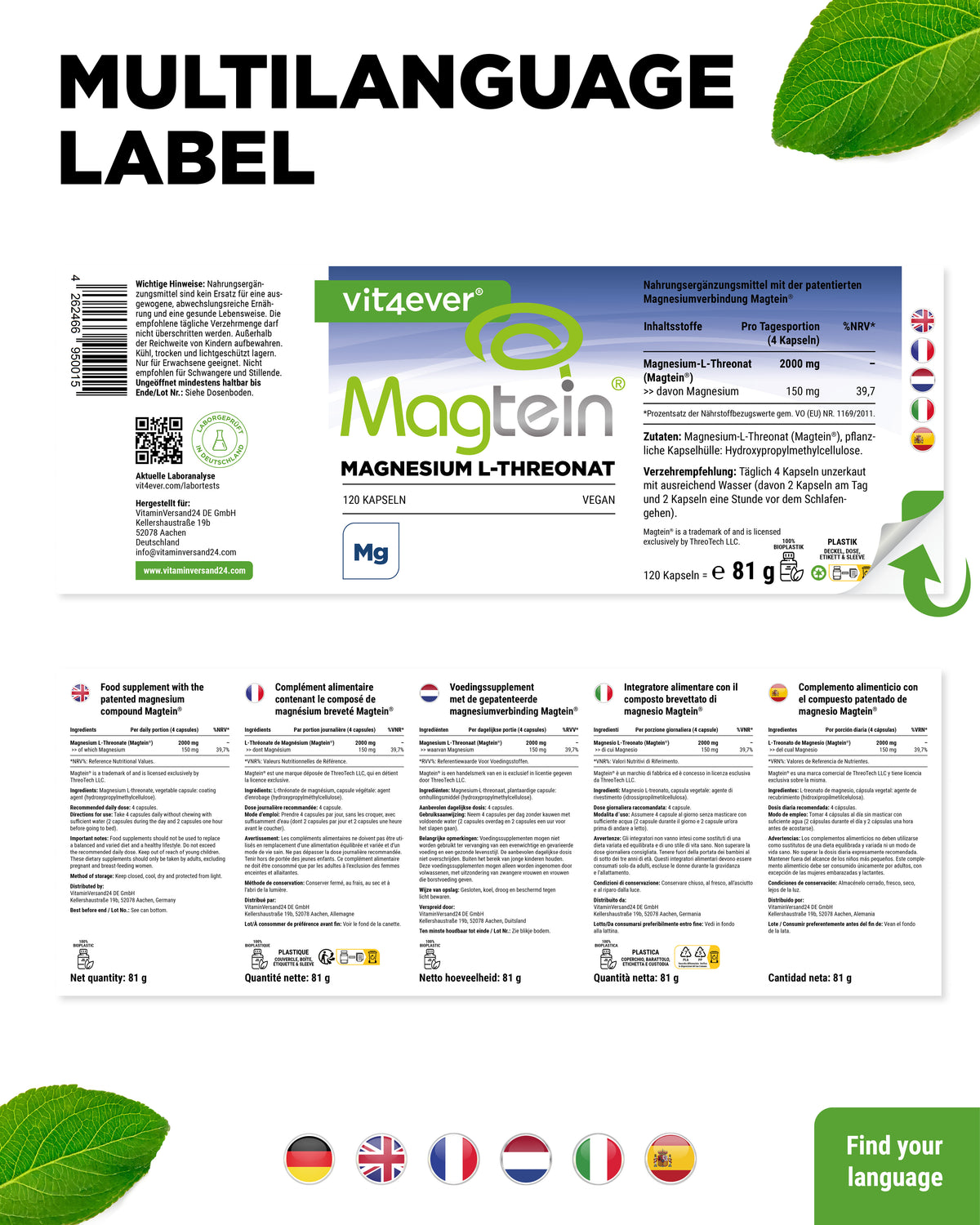 Magnésium - Magtein - L-Thréonate