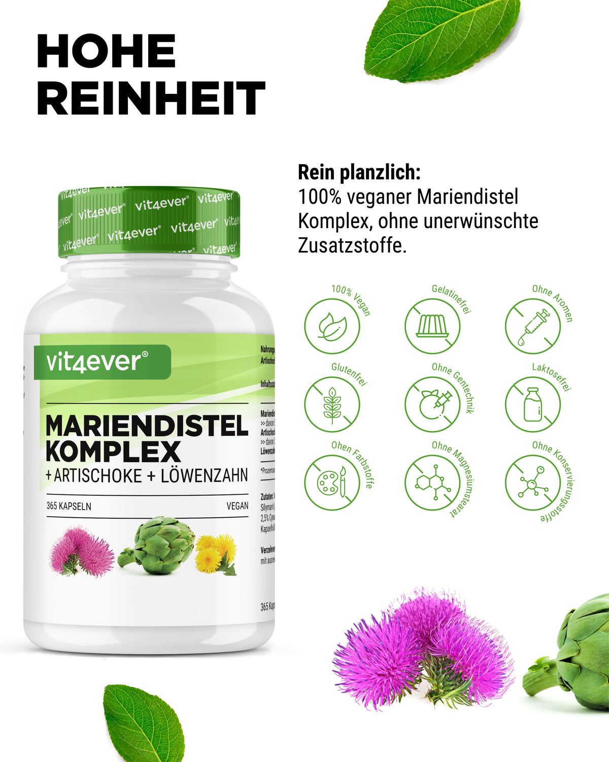 Mariendistel Artischocken Löwenzahn Komplex - 365 Kapseln