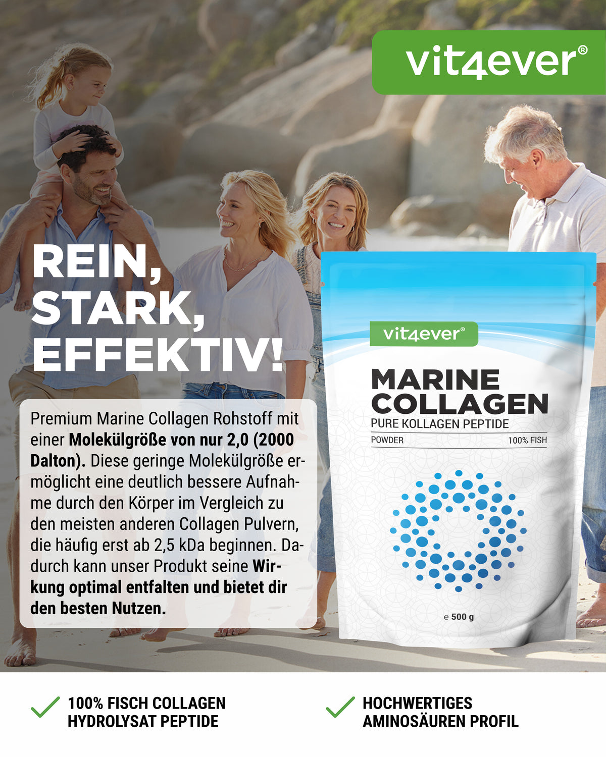 Kolagen morski - Kolagen rybny, 500 g