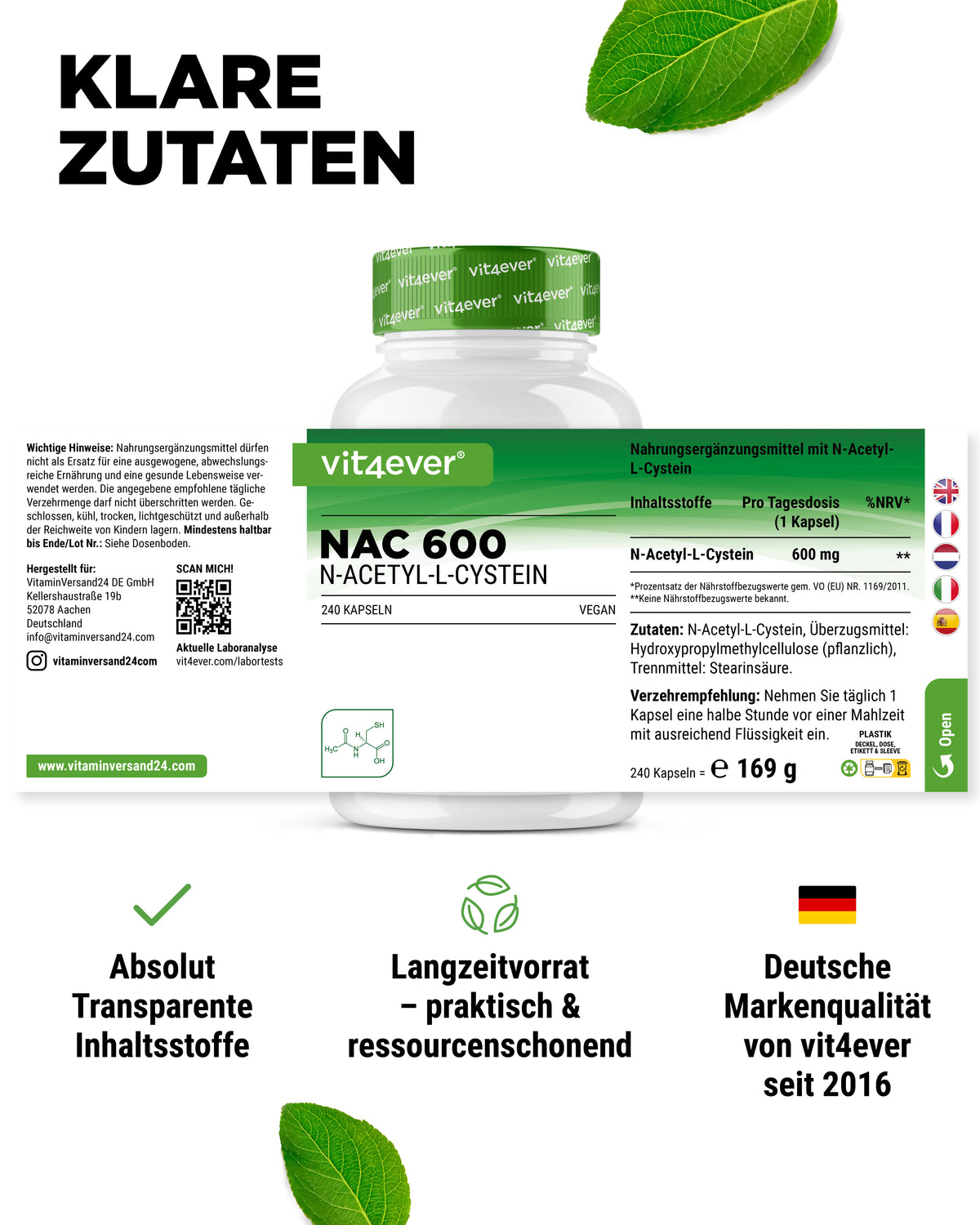 NAC - N-acetil L-cisteína - 600 mg