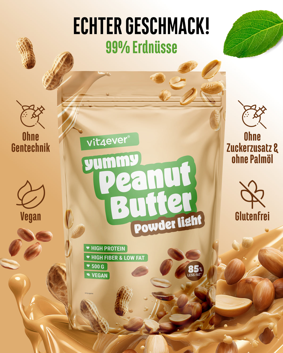 Proszek Masła Orzeszki Lekki, 500 g