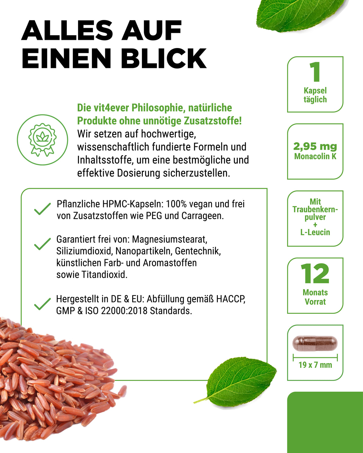 Red Yeast Rice Extract - 2.95 mg Monacolin K, 365 Capsules