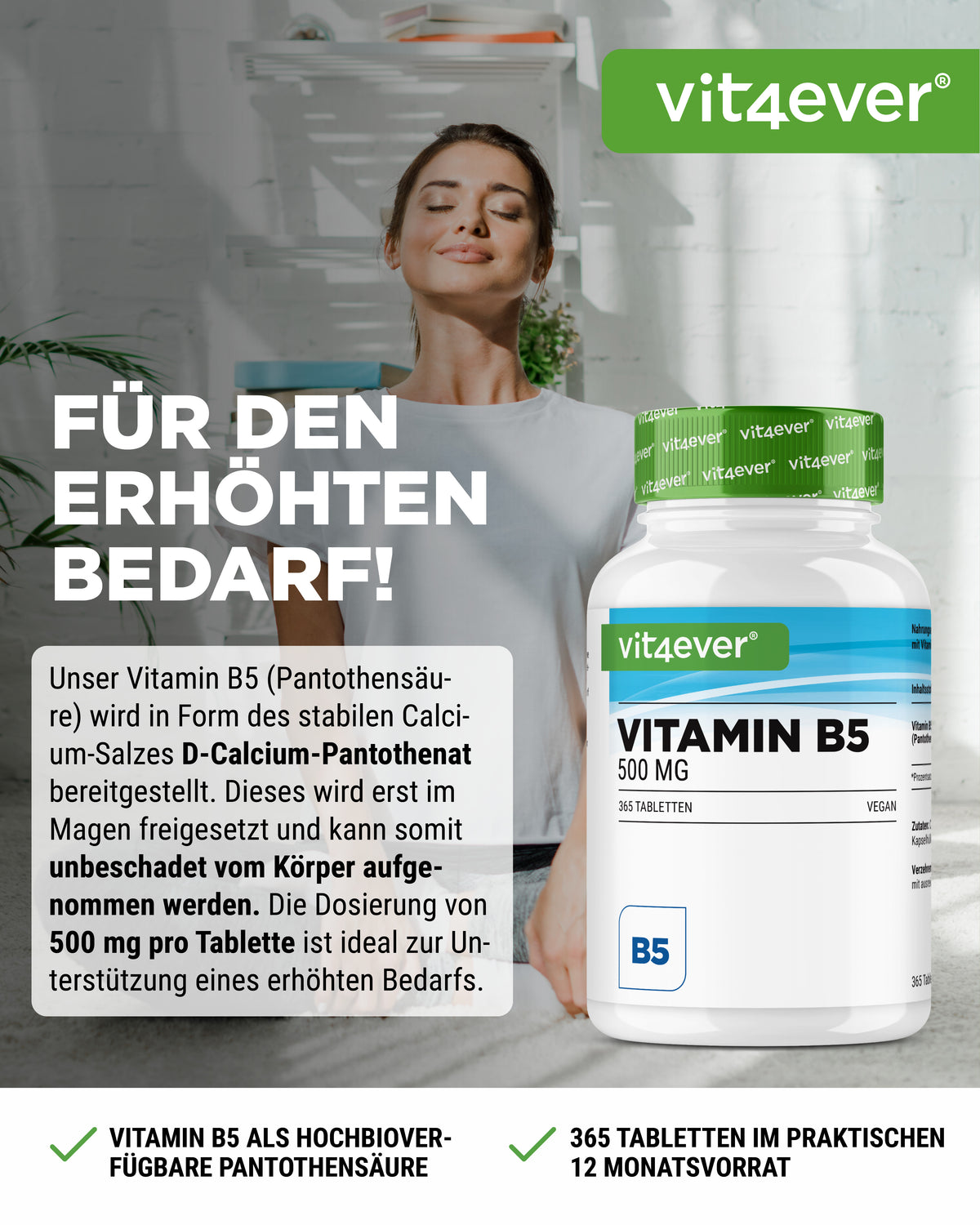 Vitamina B5 ácido pantoténico 500 mg