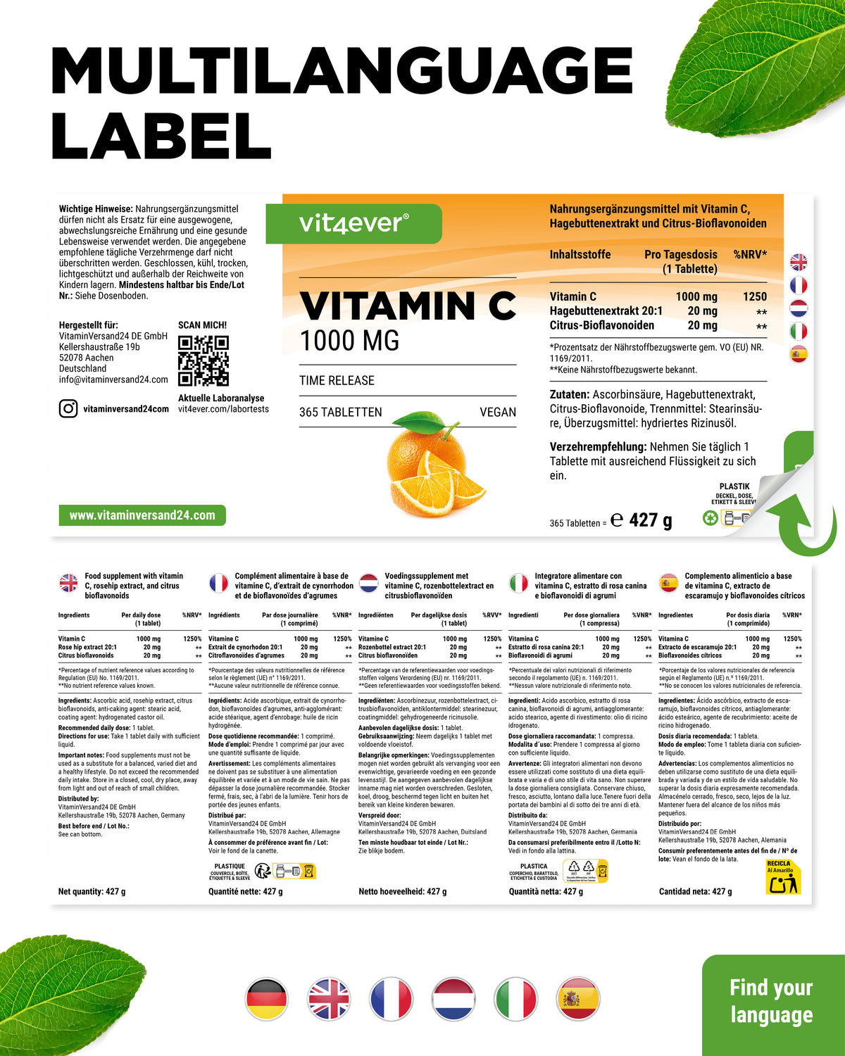 Vitamina C 1000 mg de alta dosis