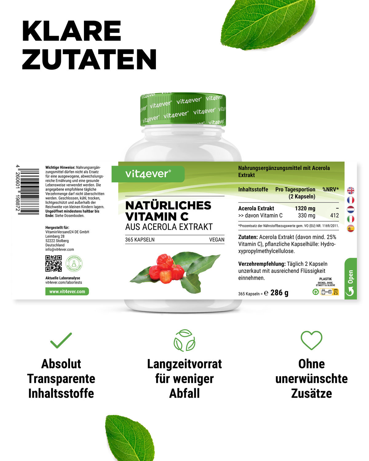 Vitamina C natural de Acerola