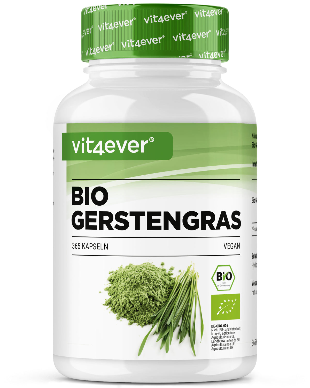Herbe d'orge Bio - 365 gélules véganes
