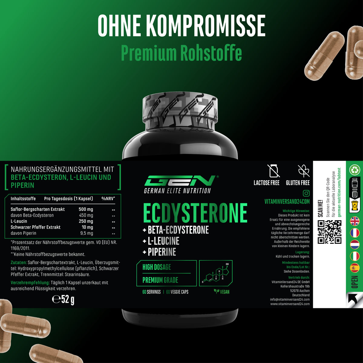 Ecdysteron - 450 mg, 60 capsules