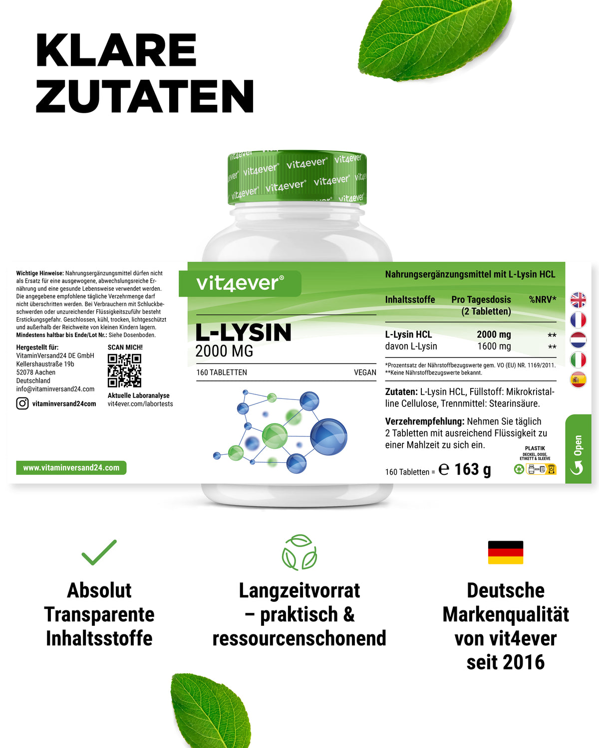 L-Lysine - 1000 mg