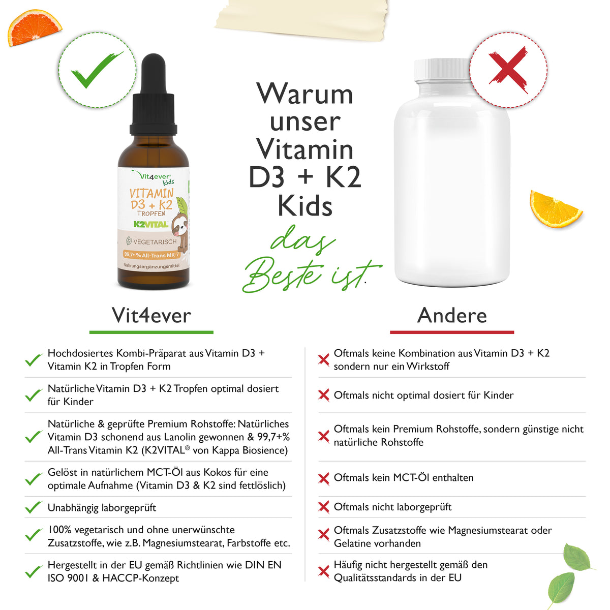 Vitamin D3 + K2 - KINDER - Tropfen 10ml