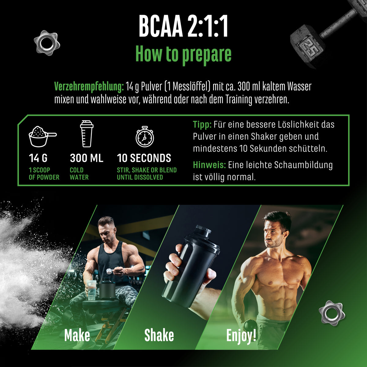 GEN BCAA 2:1:1 Powder - Neutral, 500 g