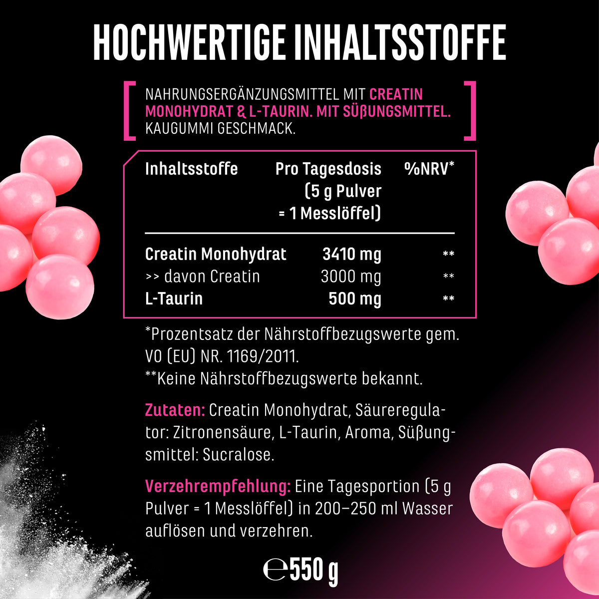 Creatine - Strawberry, 550 g