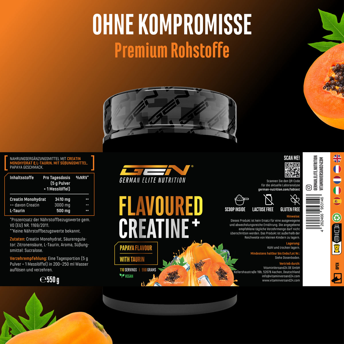 Creatine - Strawberry, 550 g