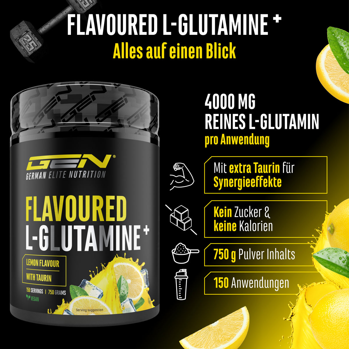 L-Glutamin Pulver Flavoured