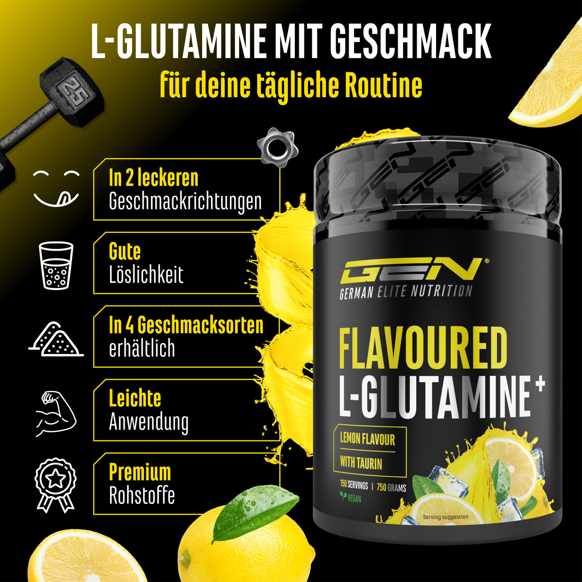 L-Glutamin Pulver Flavoured