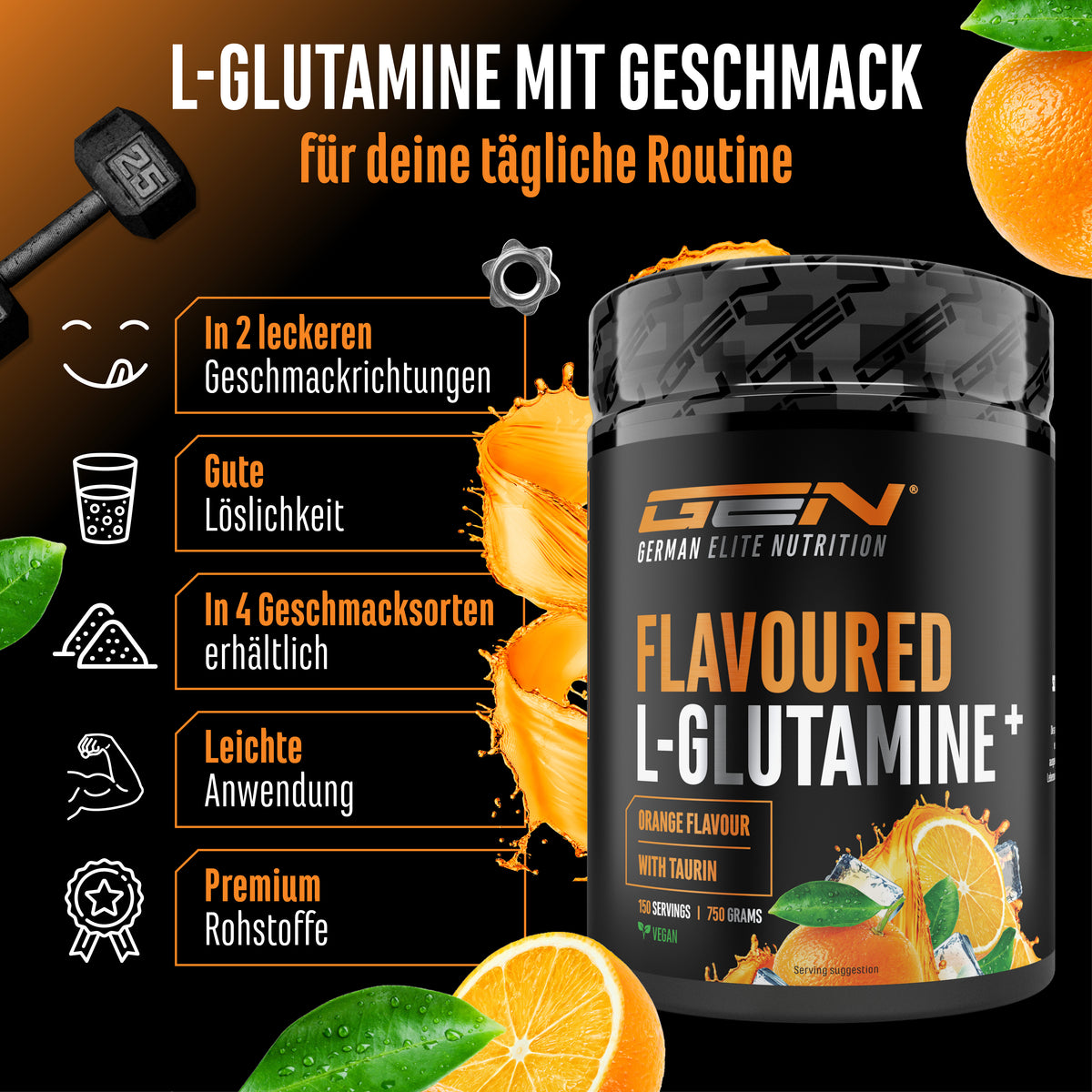 L-Glutamin Pulver Flavoured