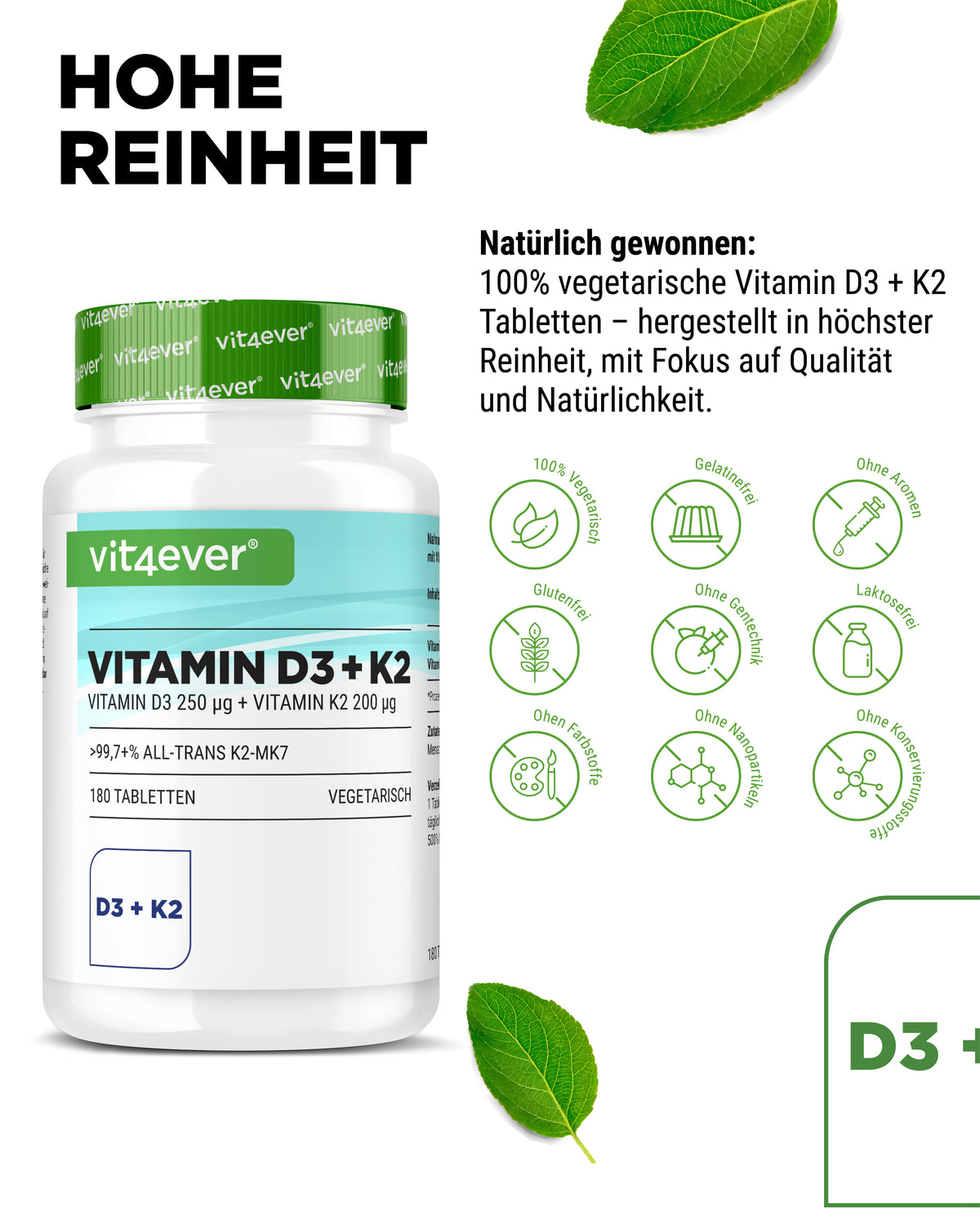 Vitamina D3 10.000 UI + Vitamina K2 200 mcg