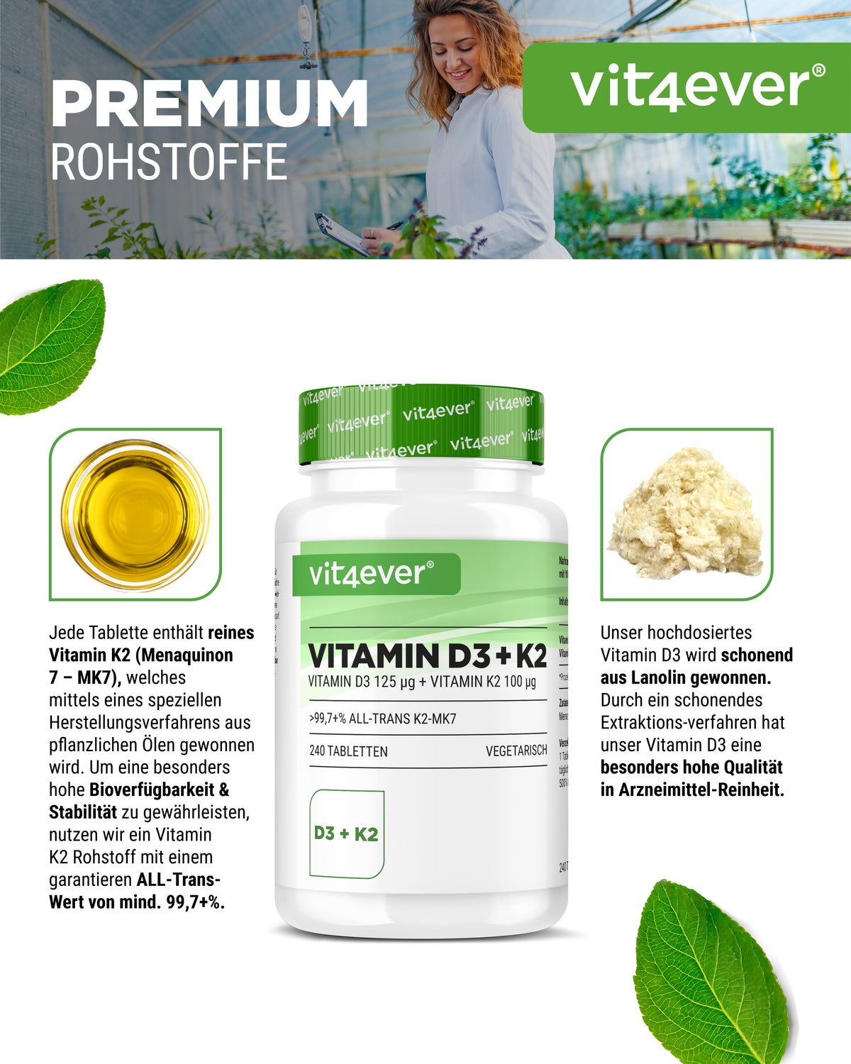 Witamina D3 5.000 I.E. + Witamina K2 100 mcg