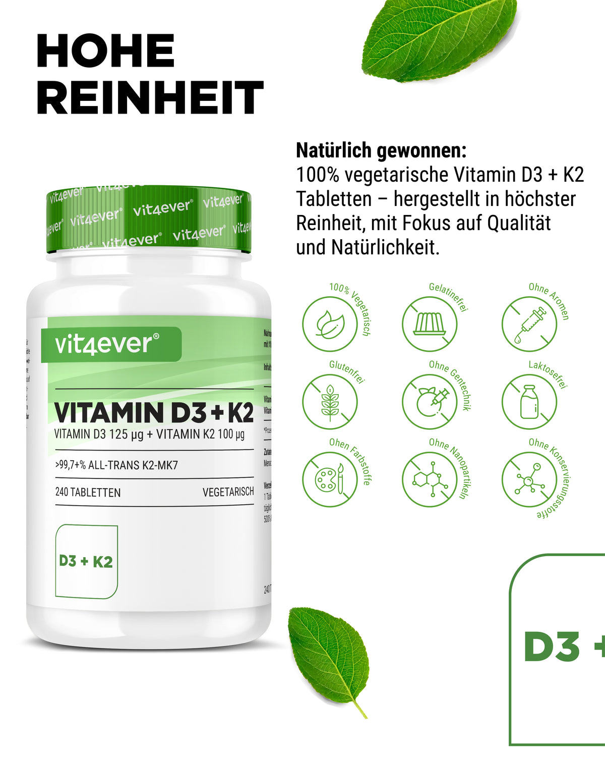 Witamina D3 5.000 I.E. + Witamina K2 100 mcg